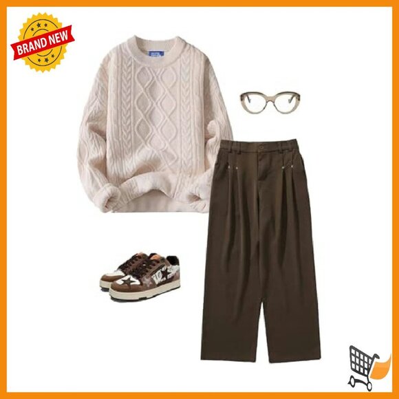 Oversized Cable Knit Sweater Women's Heavy Pullover Long Sleeve - Picture 6 of 8